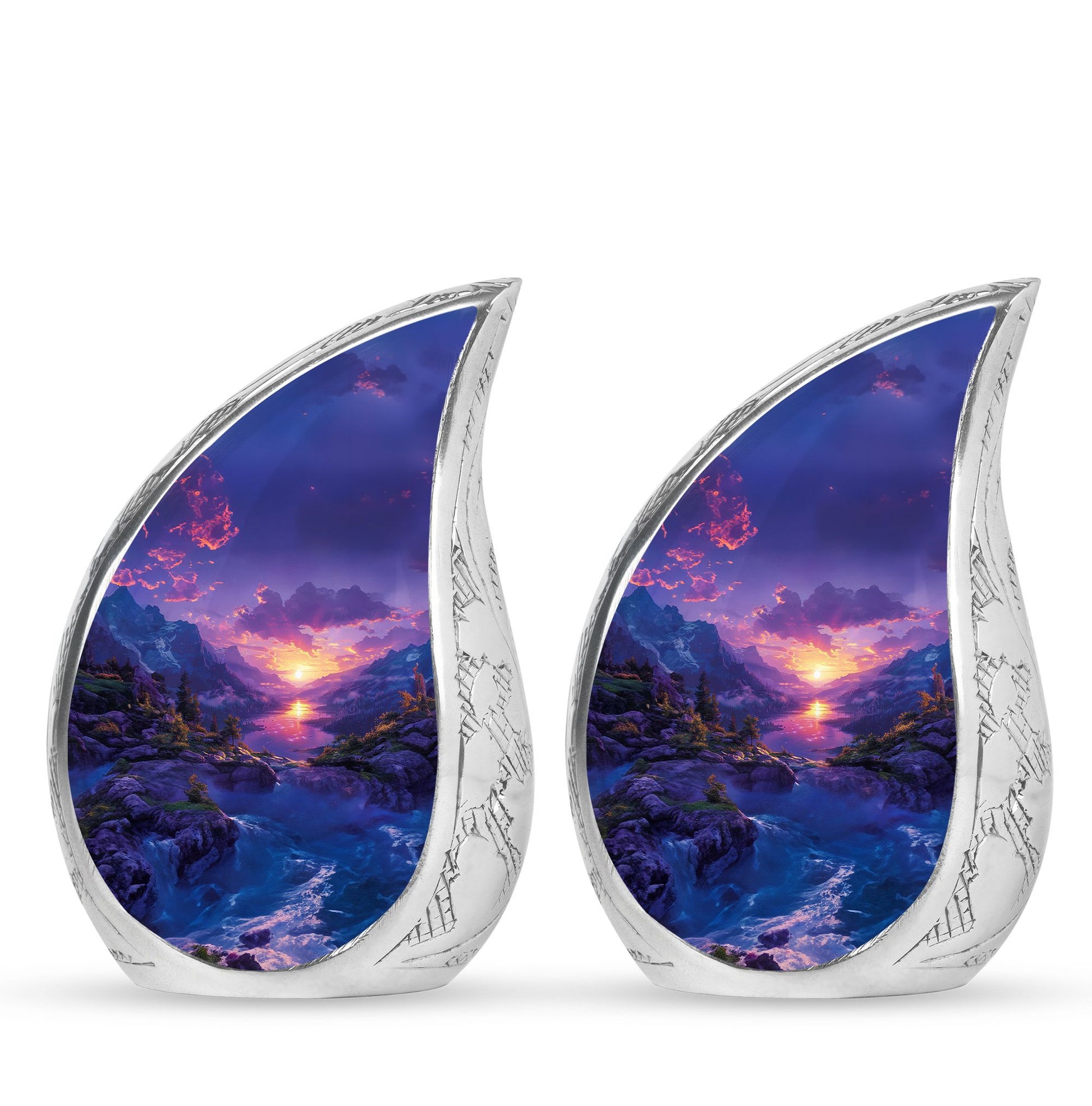 Purple Meadow Urn For Human Ashes Large - Mountain Valley Urn For Funeral