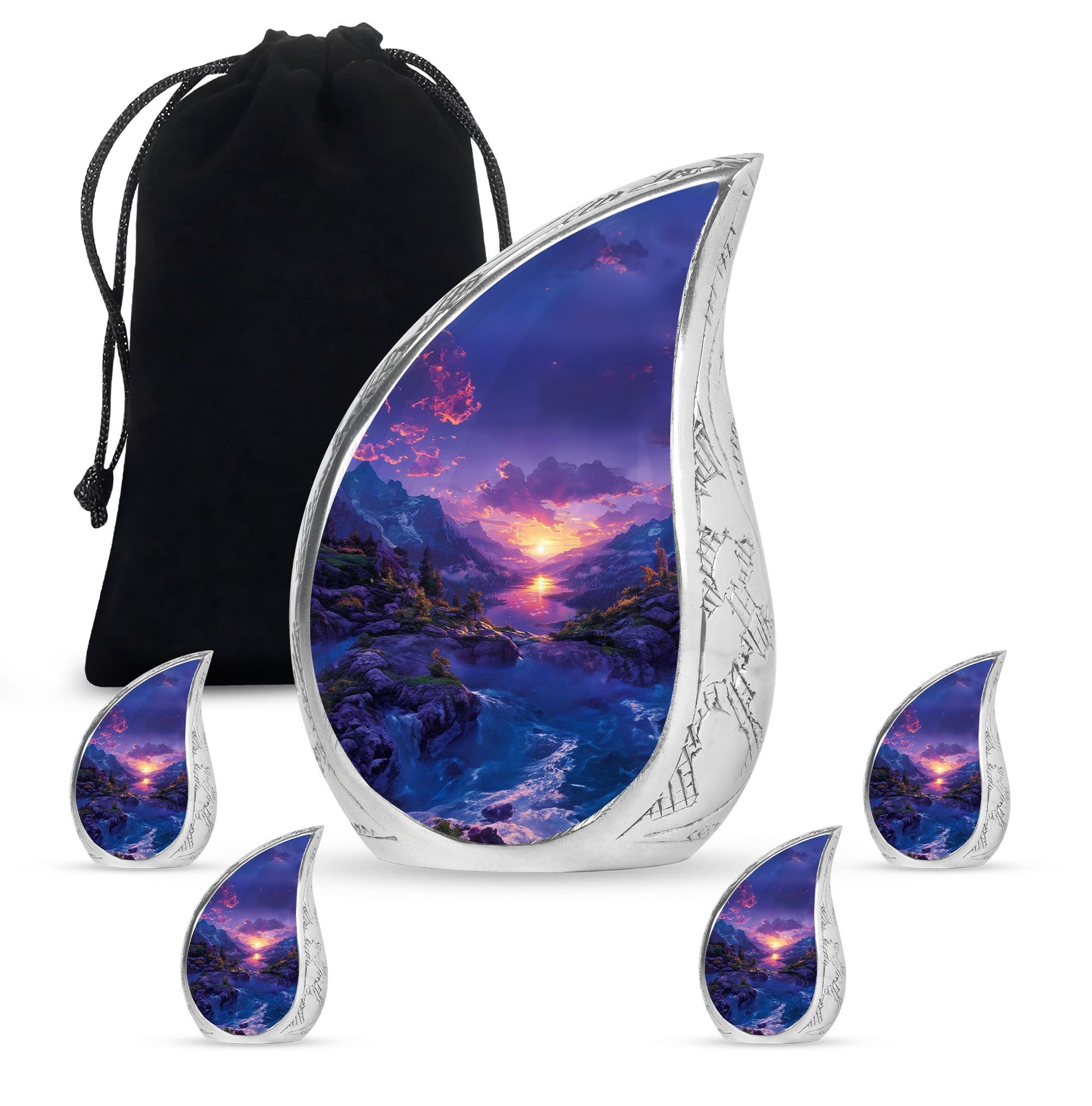 Purple Meadow Urn For Human Ashes Large - Mountain Valley Urn For Funeral