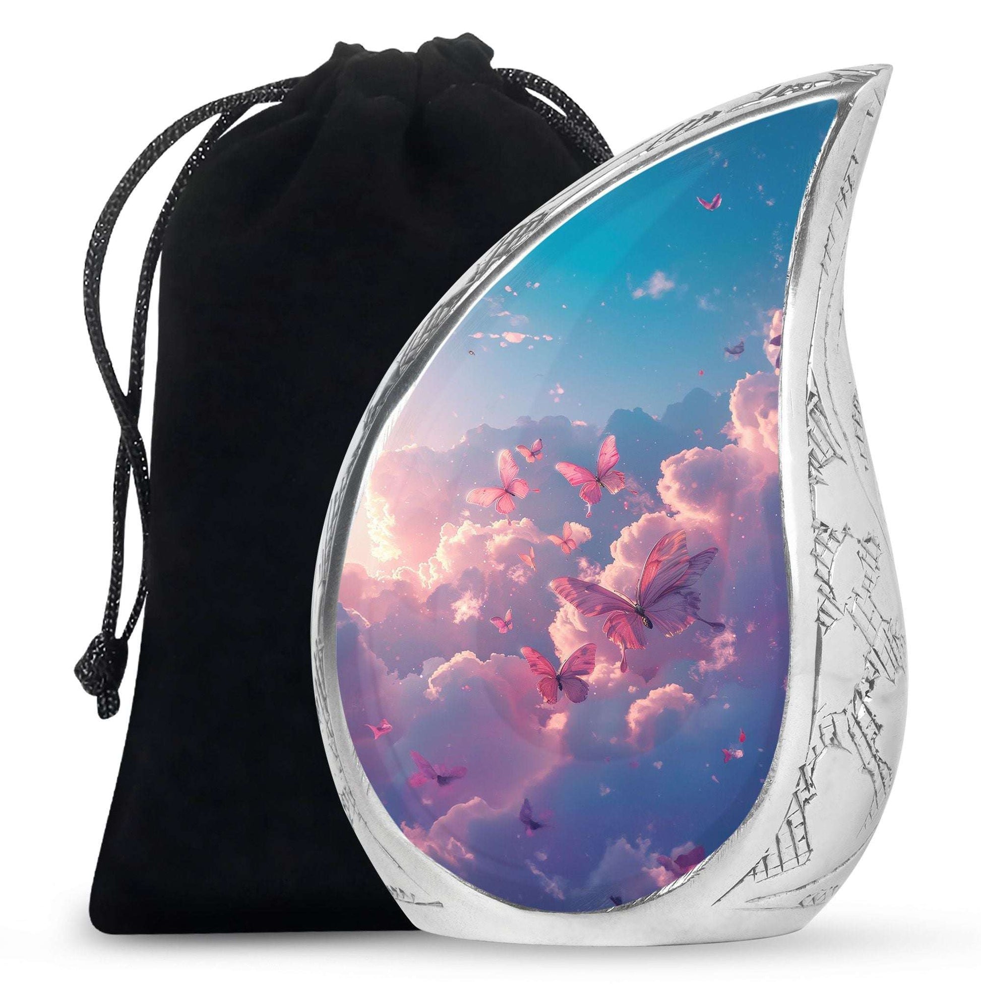 Pink Butterfly Cremation Urn For Ashes – Pink funeral Urns For Mom