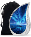 Blue Aurora Cremation Urn – Arctic Sky Cremation Ashes Urns Combo