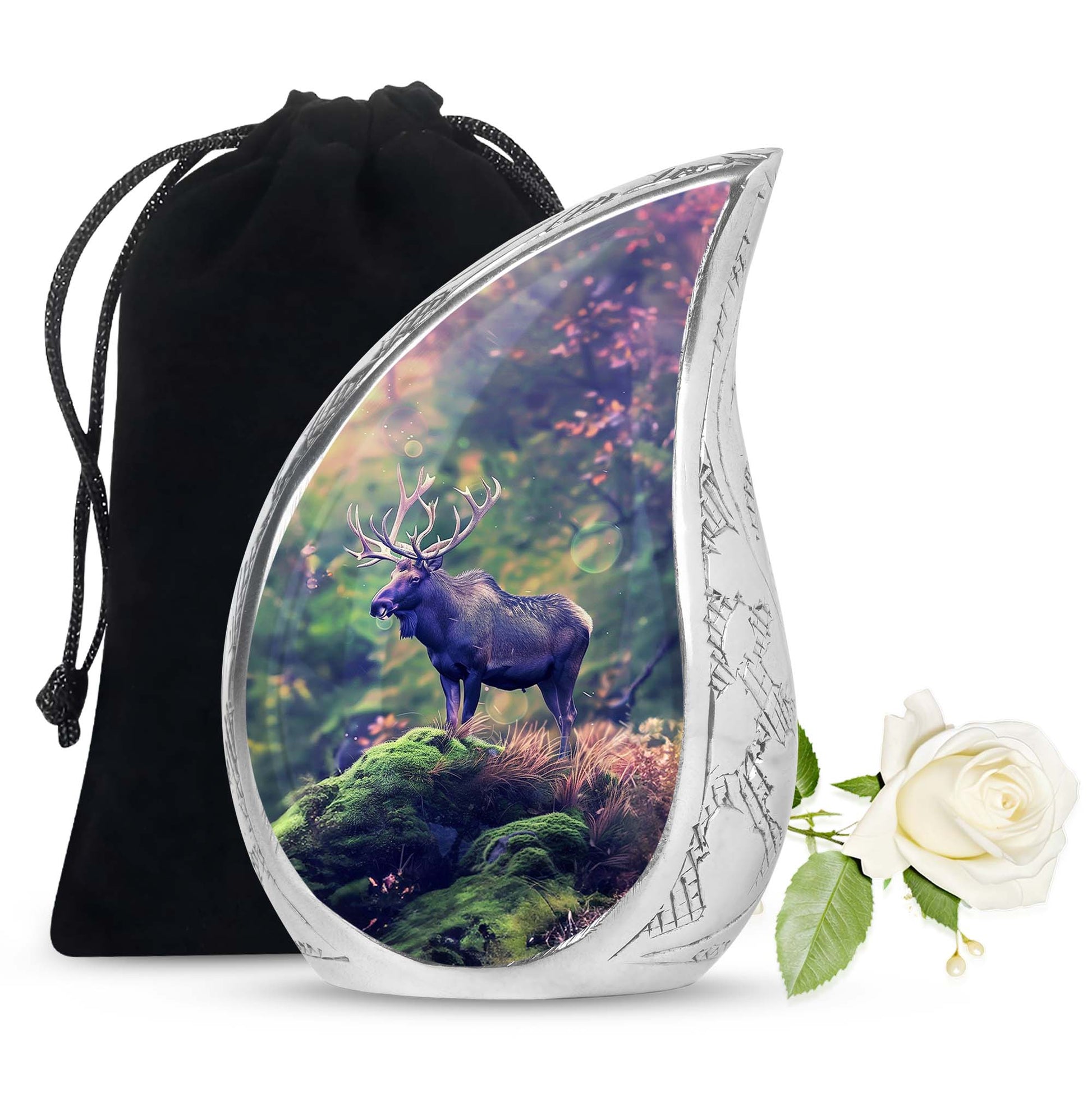 Moose Cremation Urn For Ashes – Forest Elk Memorial Urn For Human Ashes