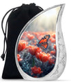 Monarch Butterfly Urn for Adult Ashes – Orange Floral Cremation Urn