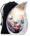 Blue Butterfly Urn for Ashes – Pink Floral Memorial Urn