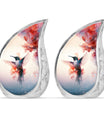 Humming Bird Keepsake Urn For Ashes - White Memorial Urn Tribute