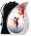 Humming Bird Keepsake Urn For Ashes - White Memorial Urn Tribute