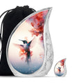Humming Bird Keepsake Urn For Ashes - White Memorial Urn Tribute
