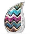 Pink Zigzag Pattern Memorial Urn - Blue Urn For Adult Male and Female