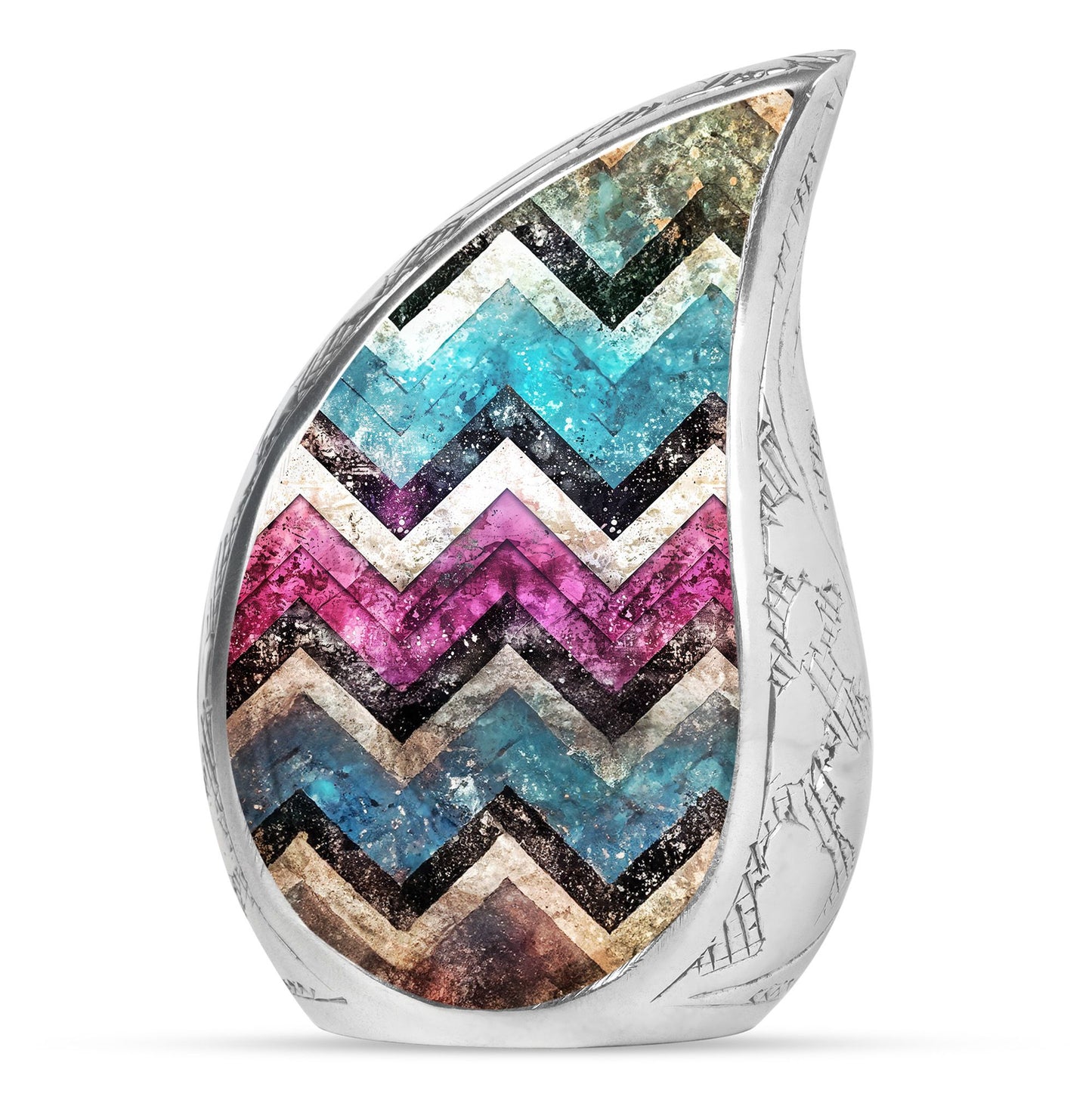 Pink Personalized Artistic Memorial Urn for Adult Male - 10-inch, 200 cu in - Yatskia