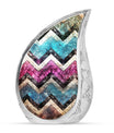 Pink Zigzag Pattern Memorial Urn - Blue Urn For Adult Male and Female