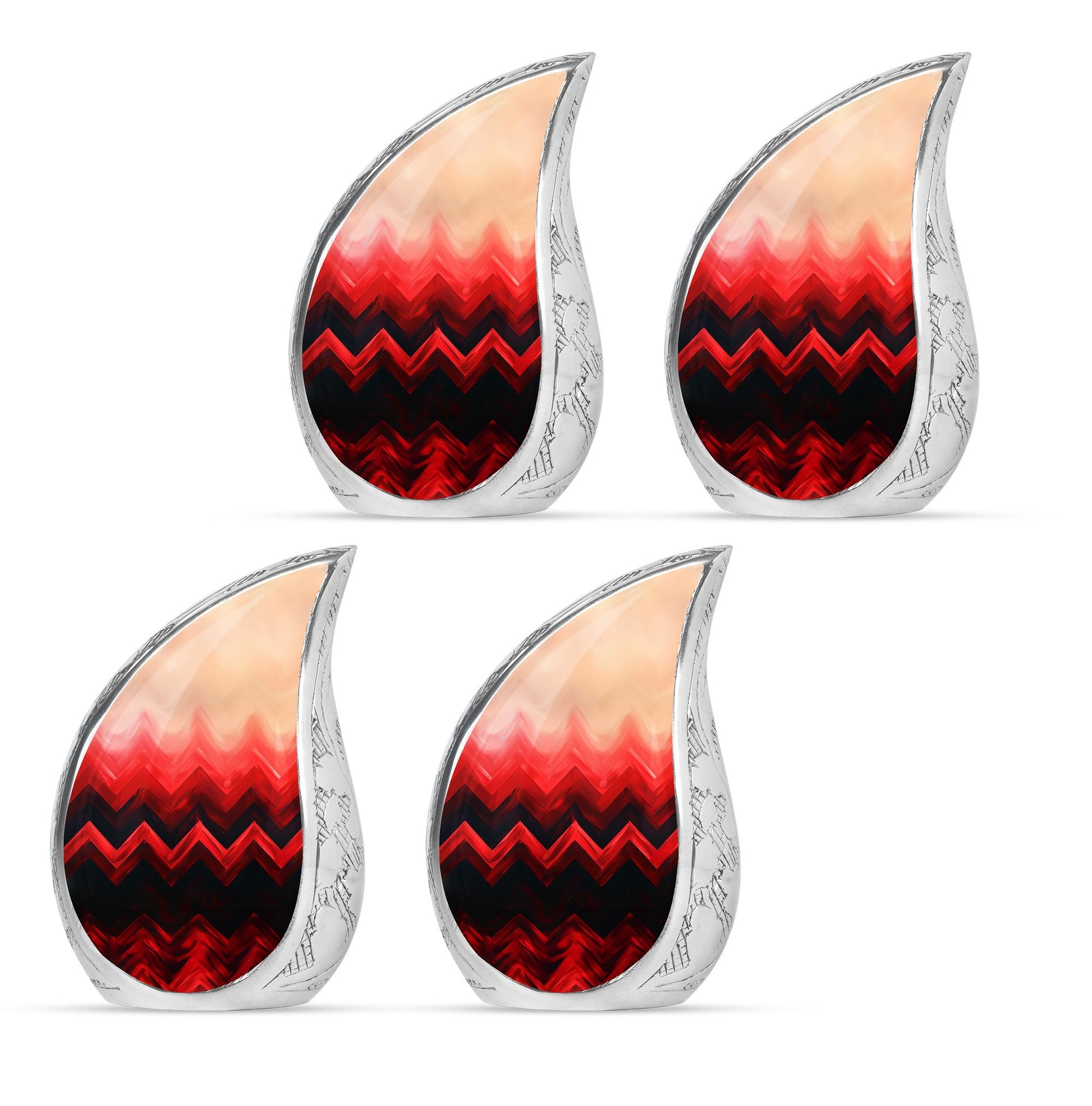 Zigzag Pattern Keepsake Urn For Ashes - Abstract Funeral Urn For Adults