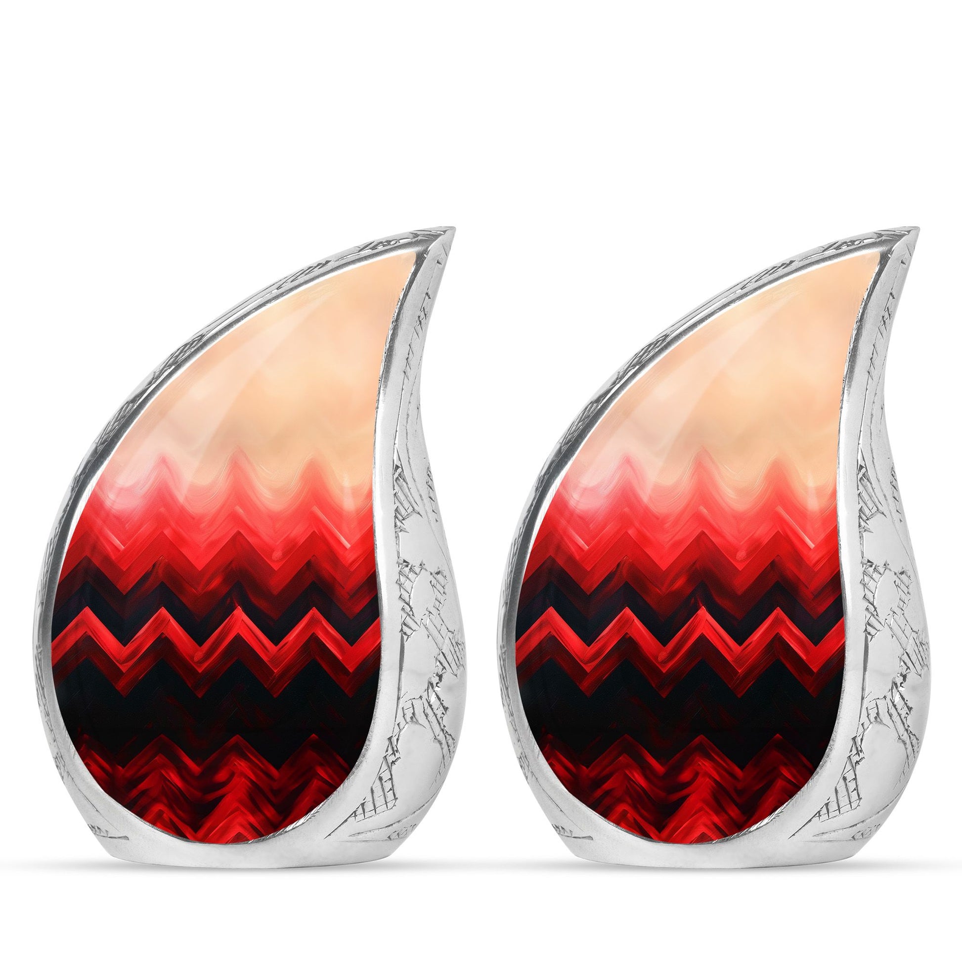 Zigzag Pattern Keepsake Urn For Ashes - Abstract Funeral Urn For Adults