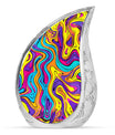 Artistic Swirly Pattern Urn For Ashes Memorial - Colorful Cremation Ashes Urn