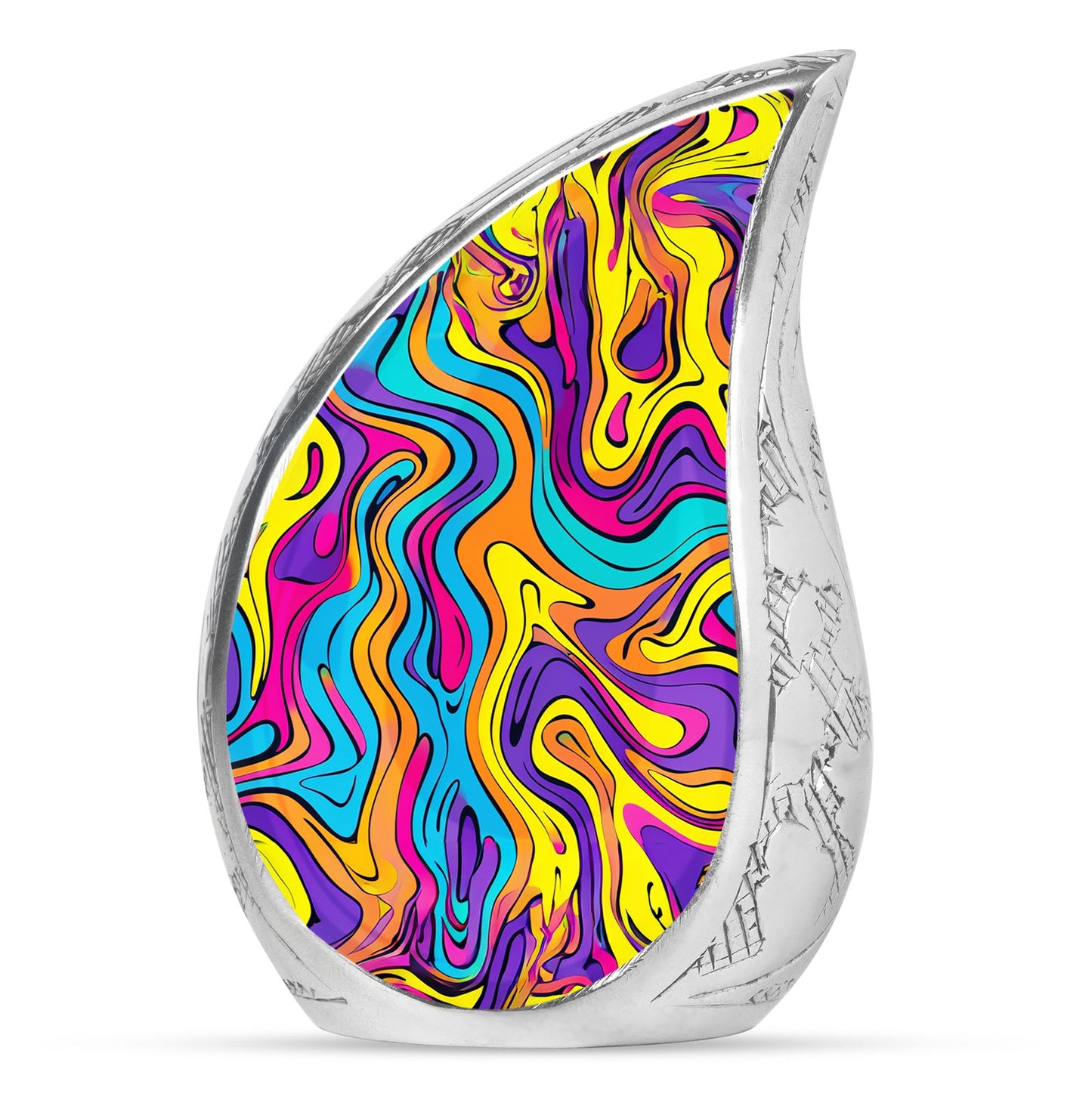 Colorful Personalized Artistic Cremation Urn for Human Ashes - 10-inch, 200 cu in - Yatskia