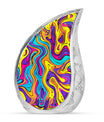 Artistic Swirly Pattern Urn For Ashes Memorial - Colorful Cremation Ashes Urn