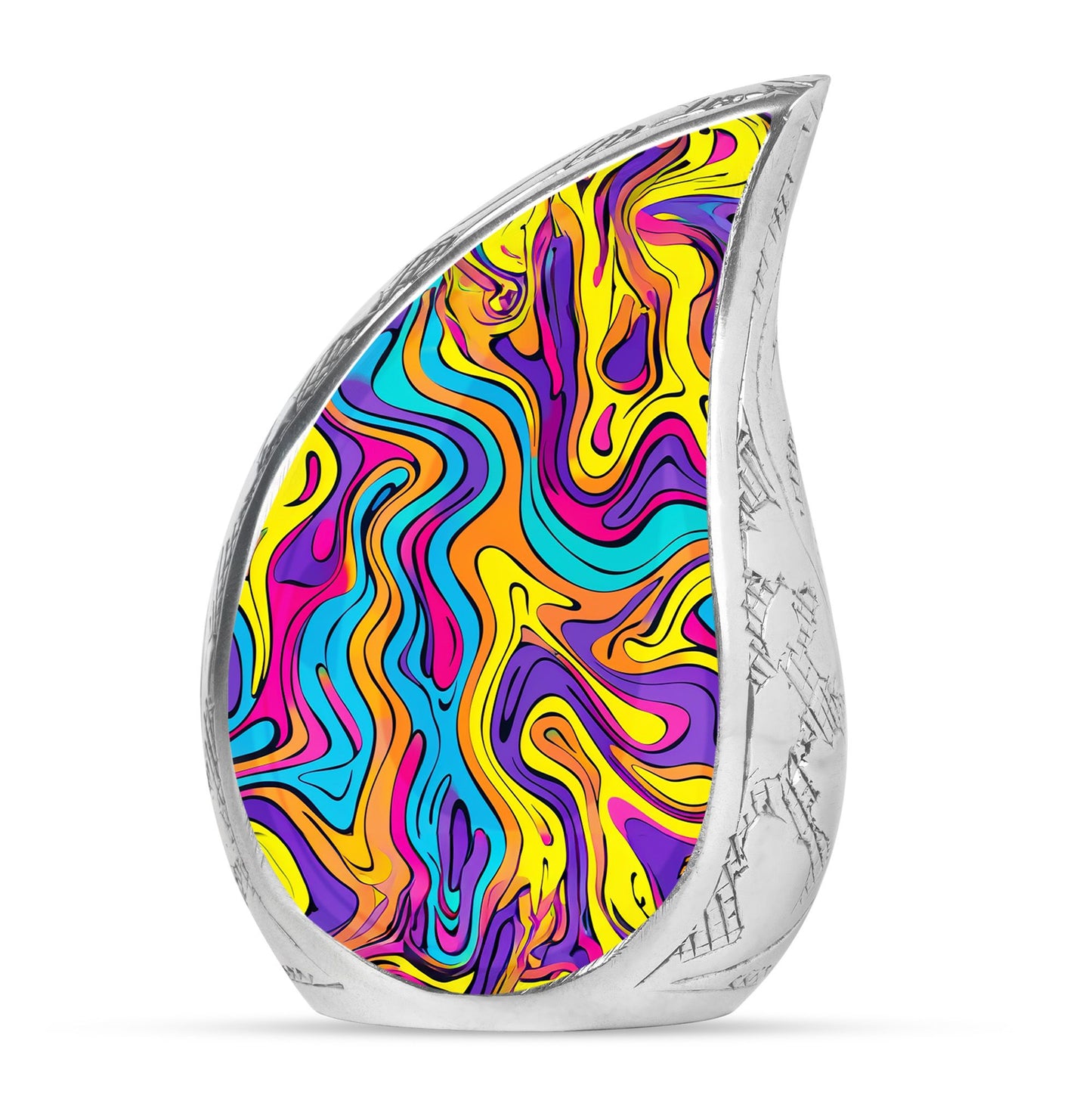 Colorful Personalized Artistic Cremation Urn for Human Ashes - 10-inch, 200 cu in - Yatskia