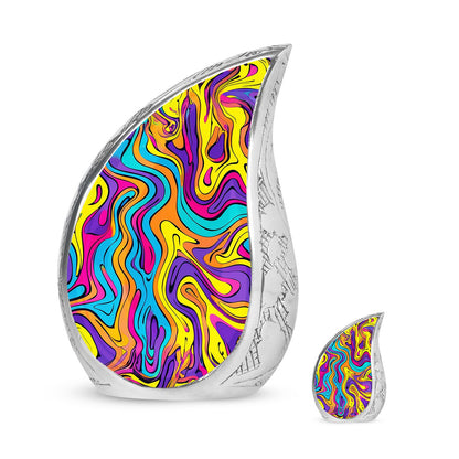Colorful Personalized Artistic Cremation Urn for Human Ashes - 10-inch, 200 cu in - Yatskia