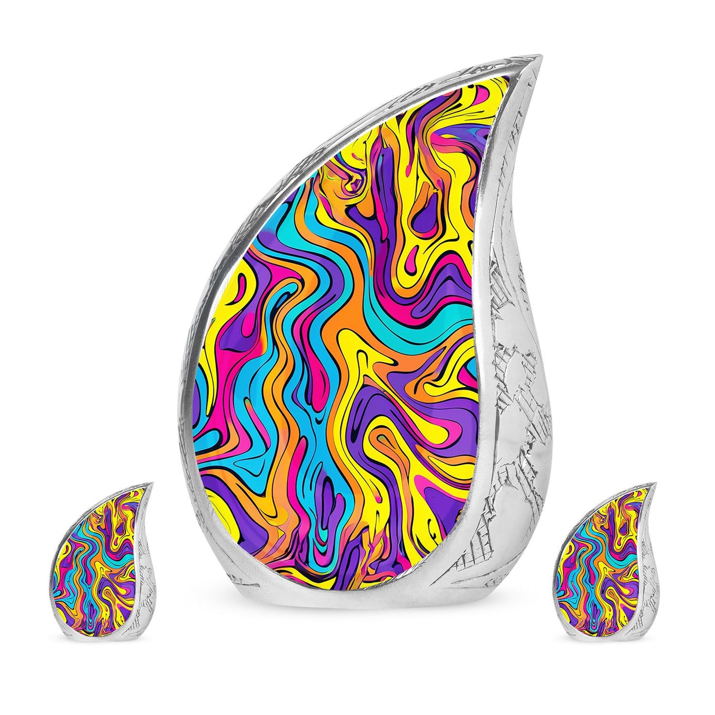 Colorful Personalized Artistic Cremation Urn for Human Ashes - 10-inch, 200 cu in - Yatskia