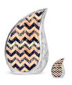 Zigzag Pattern Urn For Adult Male & Female - Zigzag Funeral Urn For Ashes