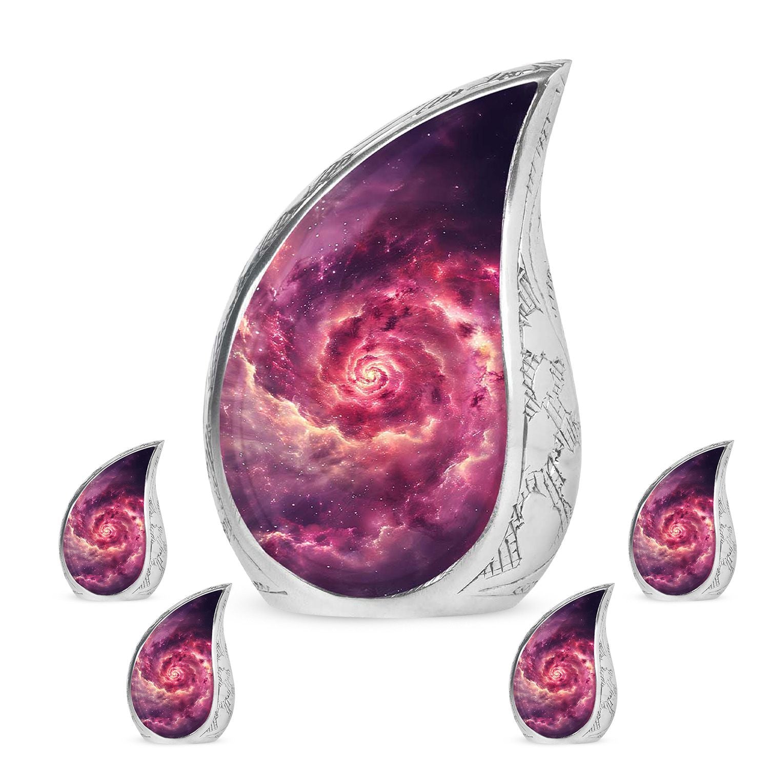 Galaxy Funeral Urn For Dad And Mom - Red Funeral Urn For Ashes