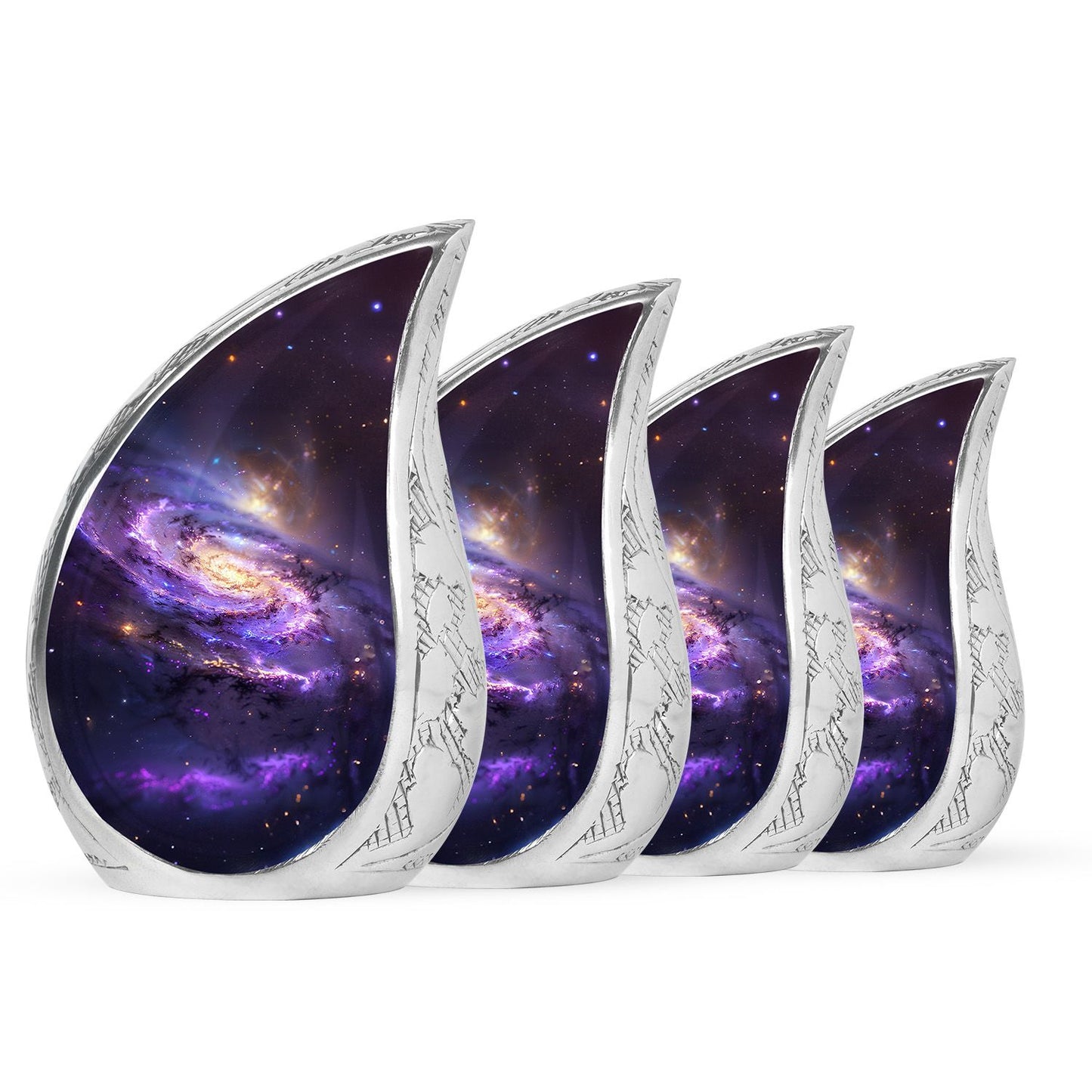 Purple Personalized Galaxy Memorial Urn for Human Ashes - 10-inch, 200 cu in - Yatskia