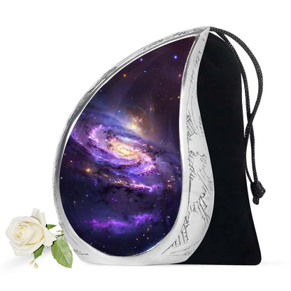 Purple Personalized Galaxy Memorial Urn for Human Ashes - 10-inch, 200 cu in - Yatskia