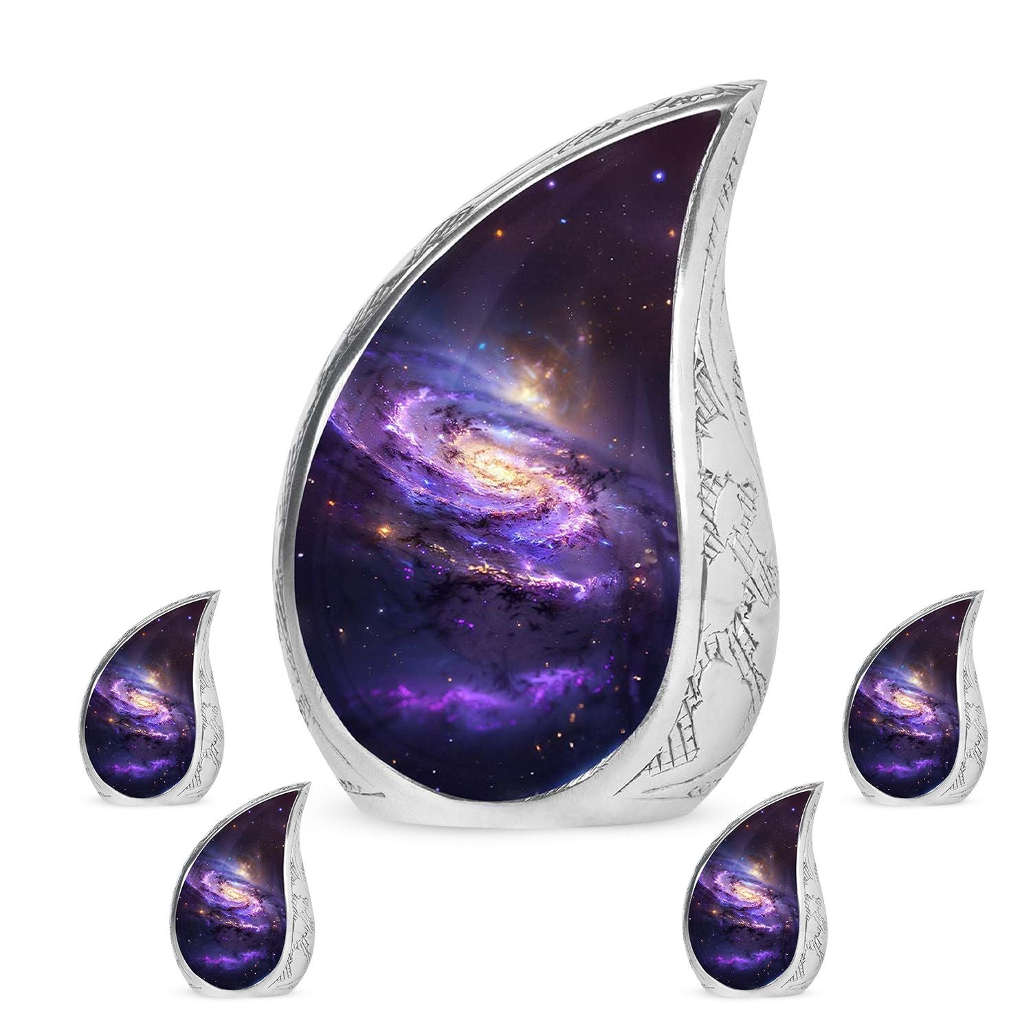 Purple Galaxy Memorial Urn For Funeral - Vast Galaxy Urn For Ashes