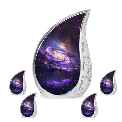 Purple Personalized Galaxy Memorial Urn for Human Ashes - 10-inch, 200 cu in - Yatskia