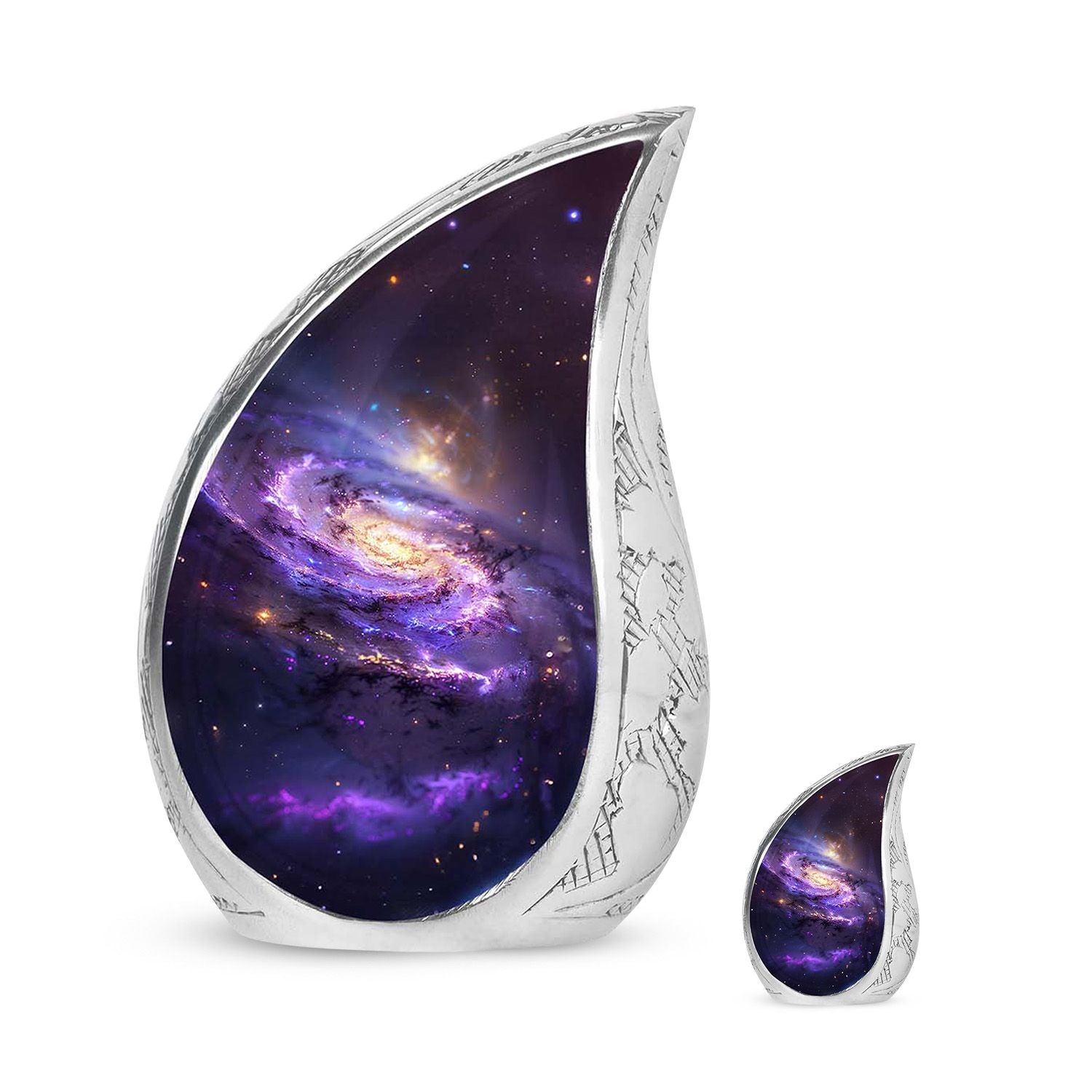 Purple Galaxy Memorial Urn For Funeral - Vast Galaxy Urn For Ashes