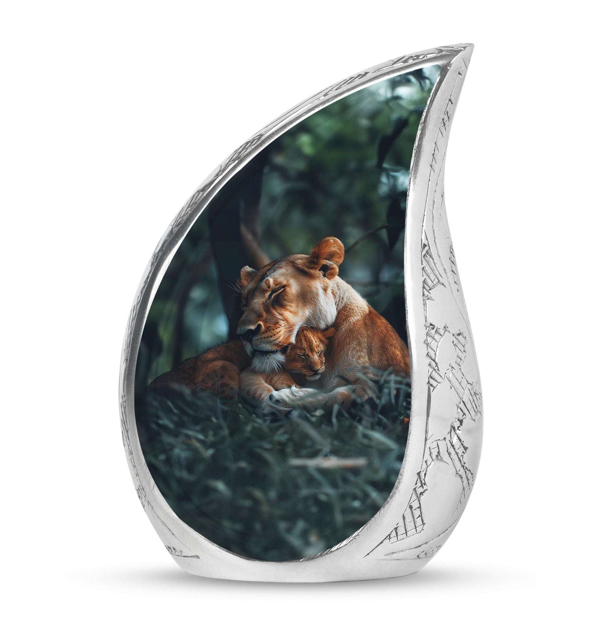 Lioness And Cub Cremation Urn For Adults - Lion Urns For Men & Women