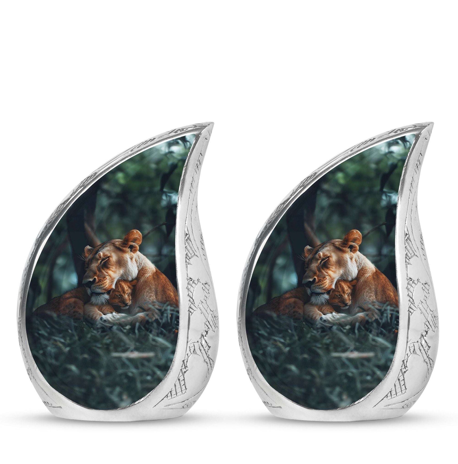 Lioness And Cub Cremation Urn For Adults - Lion Urns For Men & Women