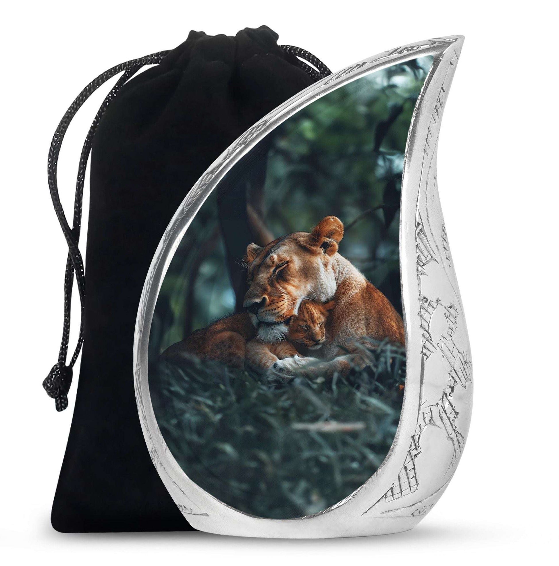 Lioness And Cub Cremation Urn For Adults - Lion Urns For Men & Women