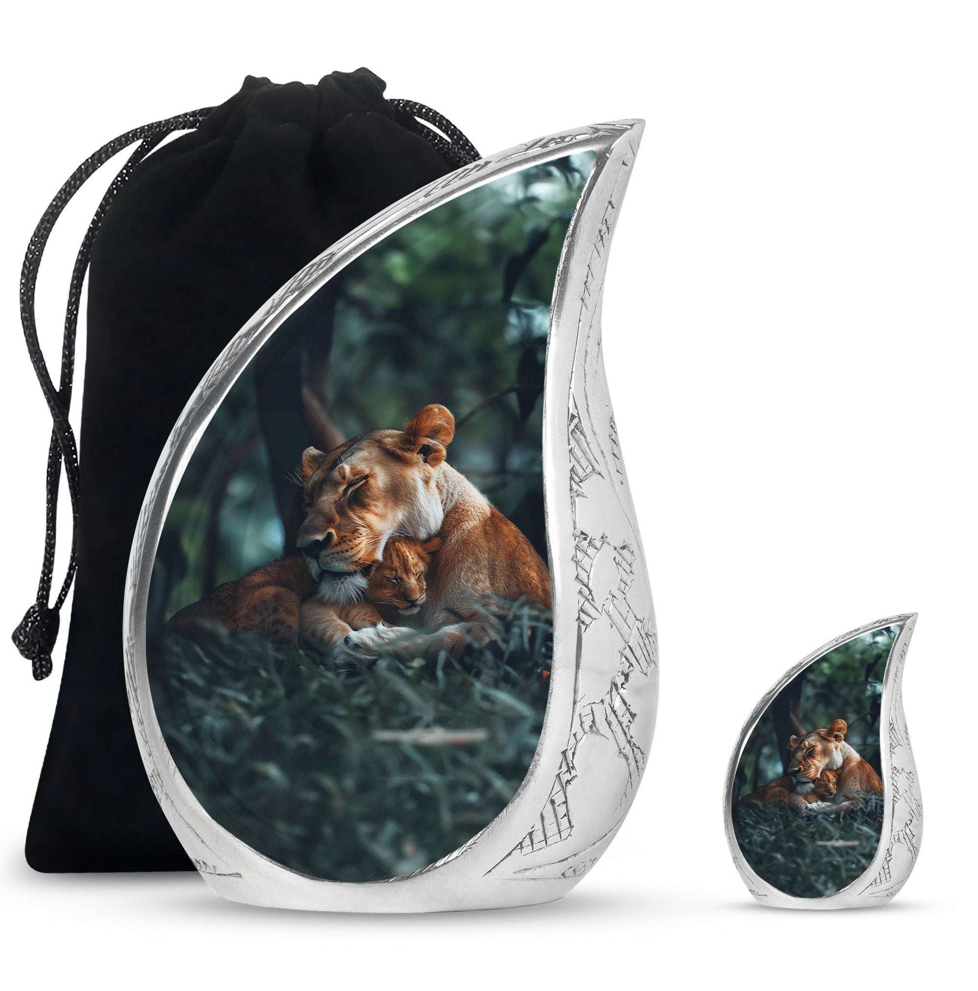 Lioness And Cub Cremation Urn For Adults - Lion Urns For Men & Women