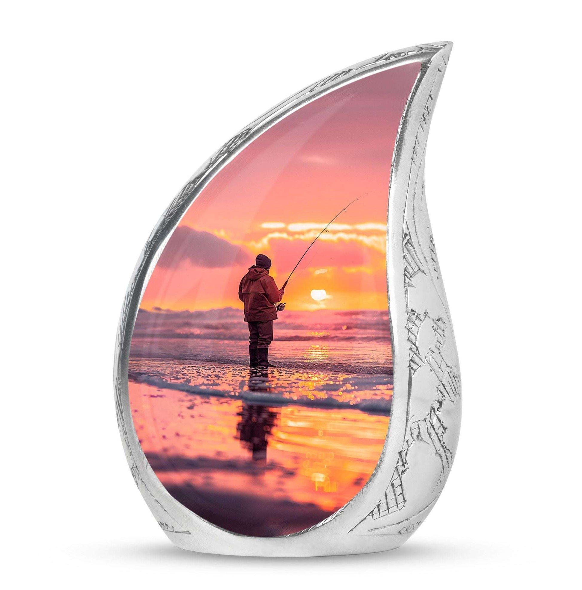 Ocean Fishing Cremation Urns For Ashes - Pink Memorial Urn For Father