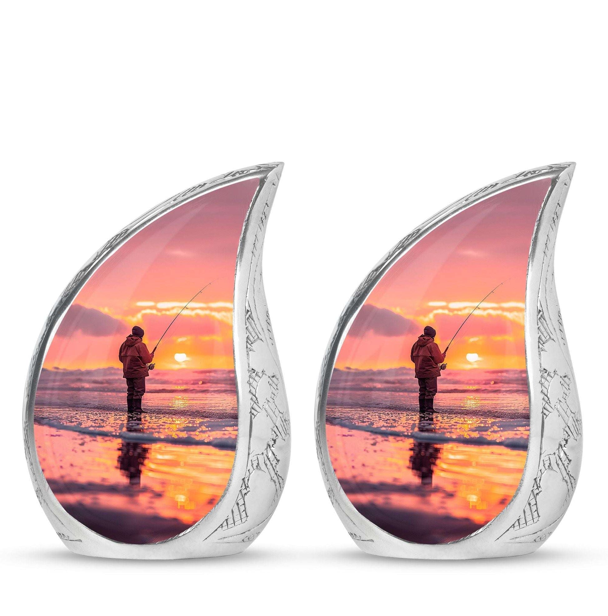 Ocean Fishing Cremation Urns For Ashes - Pink Memorial Urn For Father