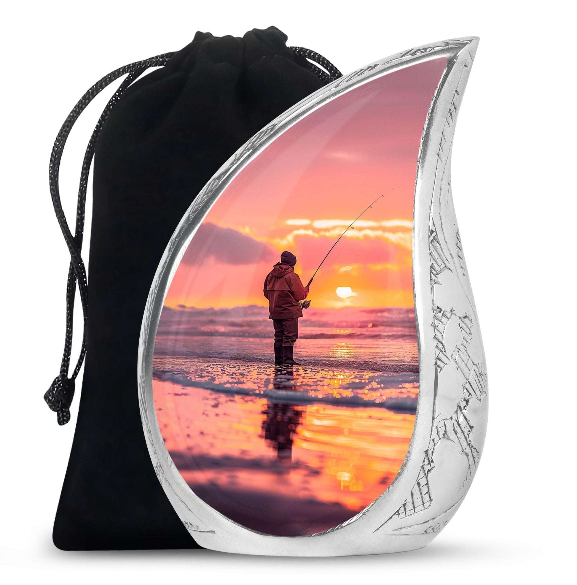 Ocean Fishing Cremation Urns For Ashes - Pink Memorial Urn For Father