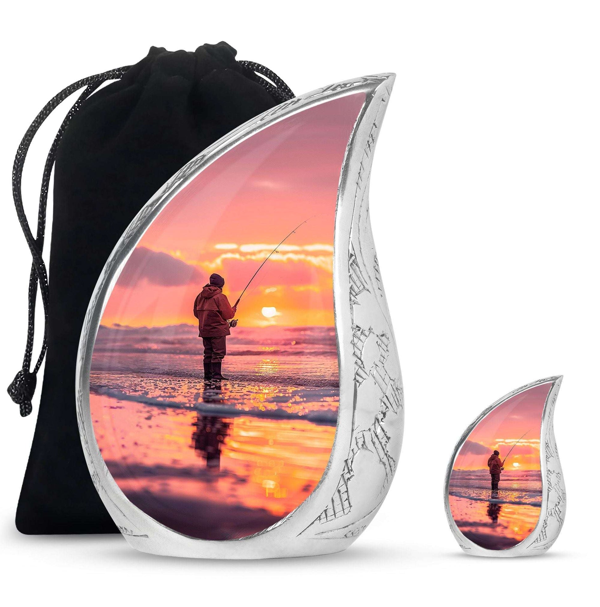 Ocean Fishing Cremation Urns For Ashes - Pink Memorial Urn For Father