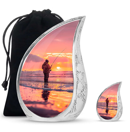Ocean Fishing Cremation Urns For Ashes - Pink Memorial Urn For Father