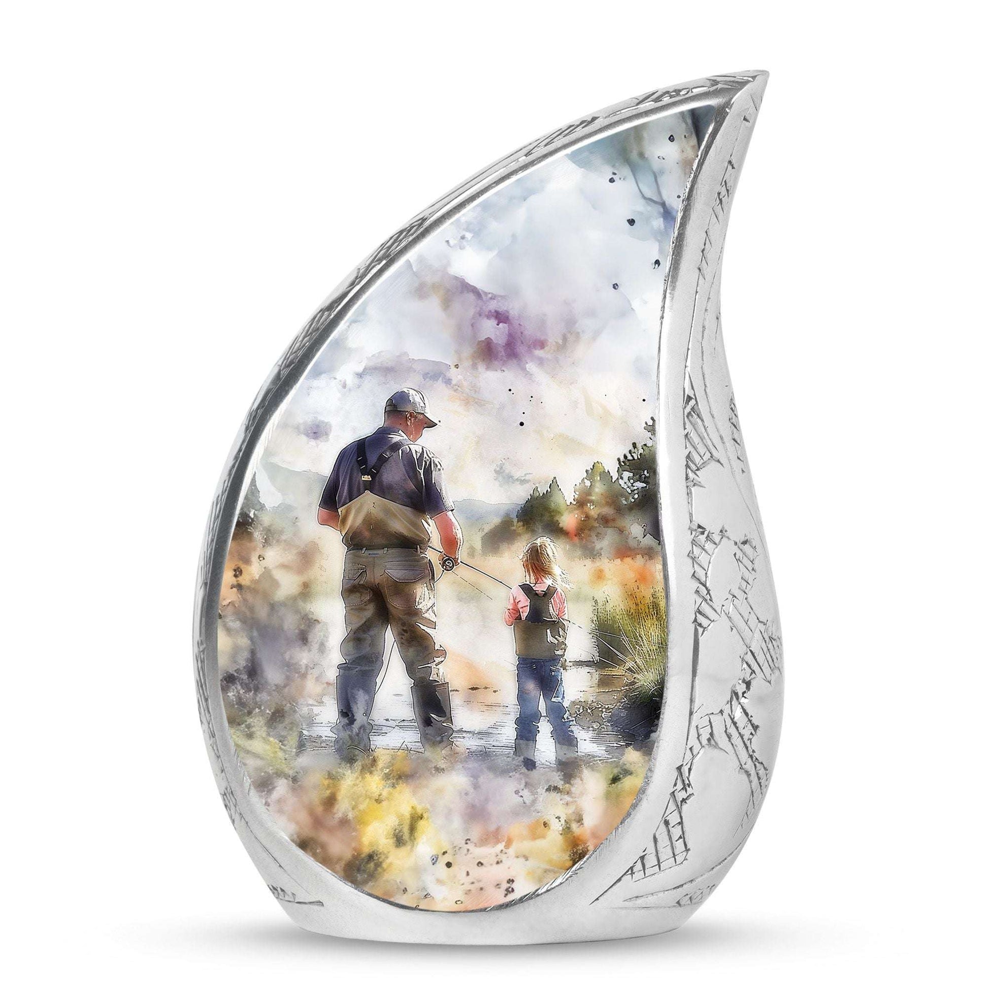 Artistic Fishing Cremation Ashes Urns - Father & Daughter Memorial Urn