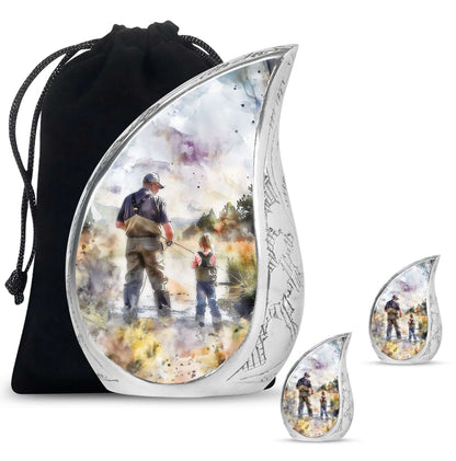 Artistic Fishing Cremation Ashes Urns - Father & Daughter Memorial Urn