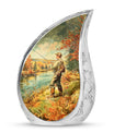 Artistic Fishing Memorial Urns Cremation Ashes - Large Urn For Mom & Dad
