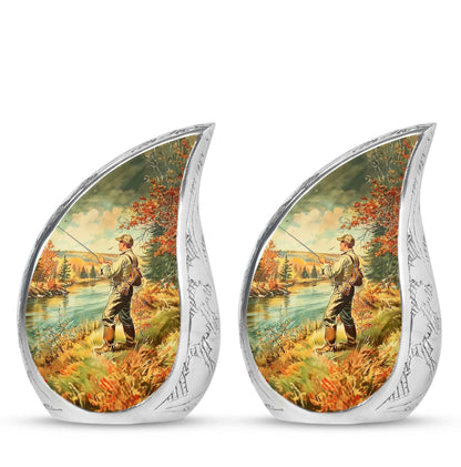 Artistic Fishing Memorial Urns Cremation Ashes - Large Urn For Mom & Dad