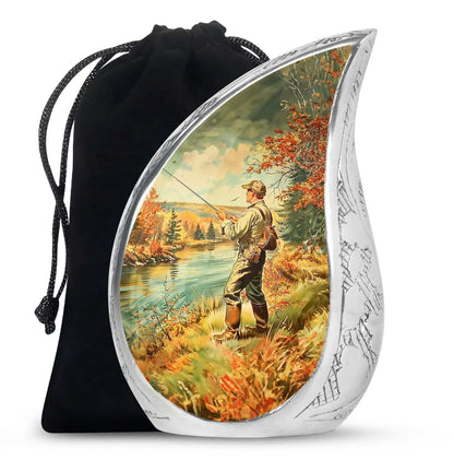 Artistic Fishing Memorial Urns Cremation Ashes - Large Urn For Mom & Dad