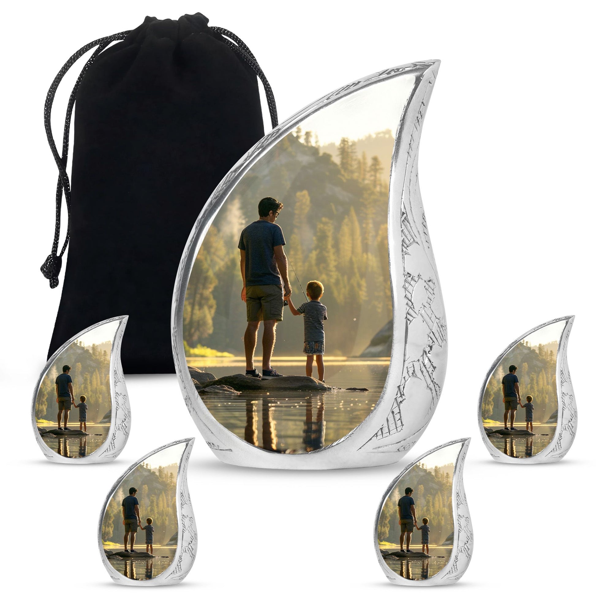 Father & Son Fishing Memorial Urn - Funeral Urns For Human Ashes