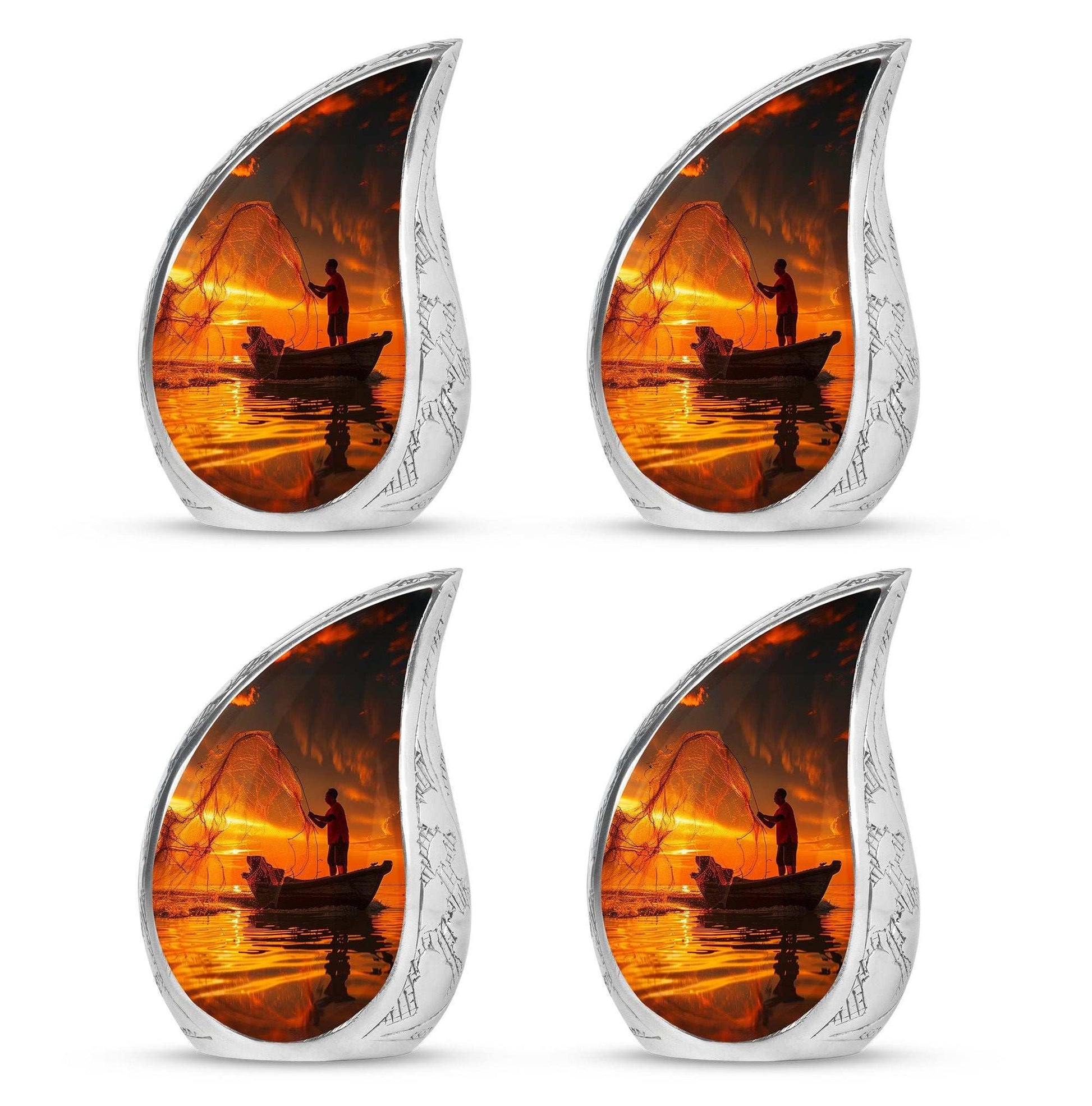 Sunset Memorial Urn For Ashes - Fishermen Cremation Urn For Adults