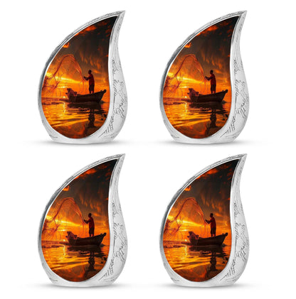Sunset Memorial Urn For Ashes - Fishermen Cremation Urn For Adults