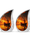 Sunset Memorial Urn For Ashes - Fishermen Cremation Urn For Adults