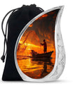 Sunset Memorial Urn For Ashes - Fishermen Cremation Urn For Adults