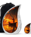 Sunset Memorial Urn For Ashes - Fishermen Cremation Urn For Adults