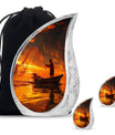 Sunset Memorial Urn For Ashes - Fishermen Cremation Urn For Adults