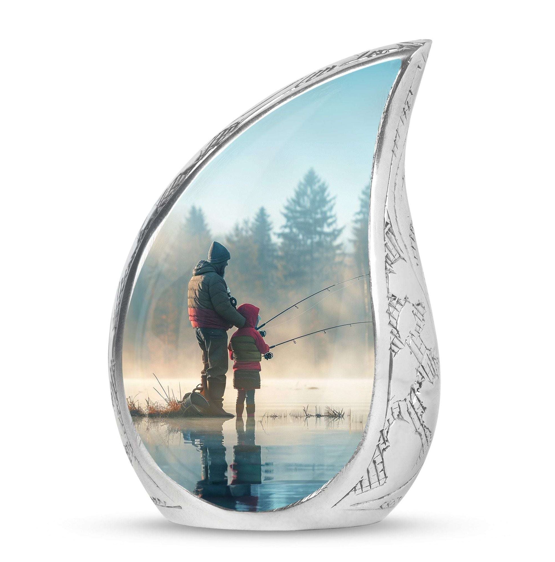 Fishing Adult Cremation Urns For Ashes - Father And Daughter Memorial Urn